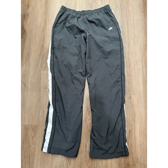 Nike Pants - Vintage Y2K Nike Track Pants Drill Black Swoosh Logo Mens Medium